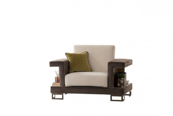 Fauteuil Design Stull Polster Club Relax Nei Textilstoff Lounge Fernseh 1 Sëtzer