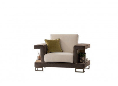 Fauteuil Design Stull Polster Club Relax Nei Textilstoff Lounge Fernseh 1 Sëtzer