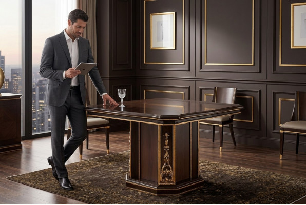 Iessdësch Holzdësch Holz Dëscher Dësch Iesszëmmer Design Luxus Miwwelen arredoclassic