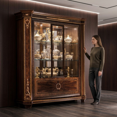 Vitrinneschaf Vitrinnen Wunnzëmmer Schauschränker Design Rokoko Barock Holz nei