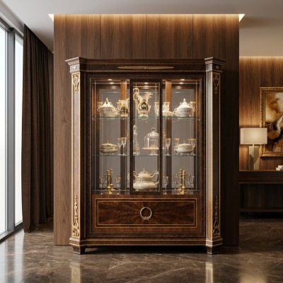 Vitrinneschaf Vitrinnen Wunnzëmmer Schauschränker Design Rokoko Barock Holz nei