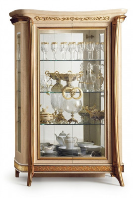 Vitrin Vitrinen Schaf Glasschaf Wunnzëmmer Regal Rokoko Barock Echt Holz
