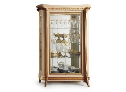 Vitrin Vitrinen Schaf Glasschaf Wunnzëmmer Regal Rokoko Barock Echt Holz