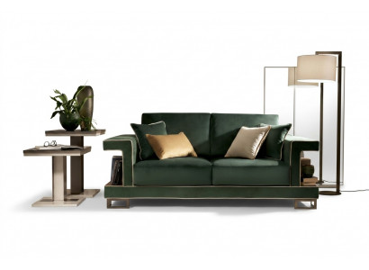 Luxus Sofa 2 Sëtzer Miwwelen Design Polster Textil Sofaen Couchen neit Duebelssofa