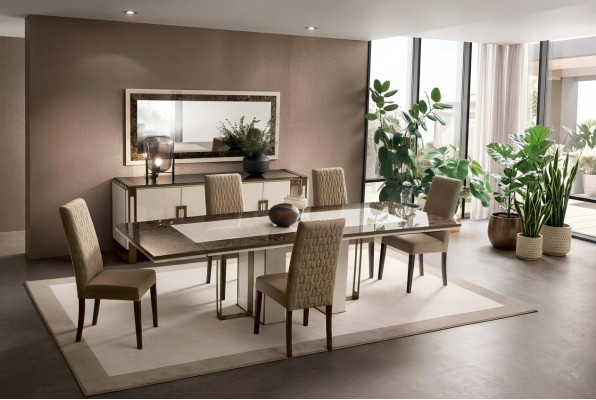 Iessdësch Dësch Iesszëmmer Wunnzëmmer Garnitur Holz Design Dëscher 200x102/280cm