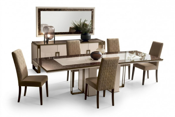 Iessdësch Dësch Iesszëmmer Wunnzëmmer Garnitur Holz Design Dëscher 200x102/280cm