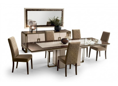 Iessdësch Dësch Iesszëmmer Wunnzëmmer Garnitur Holz Design Dëscher 200x102/280cm
