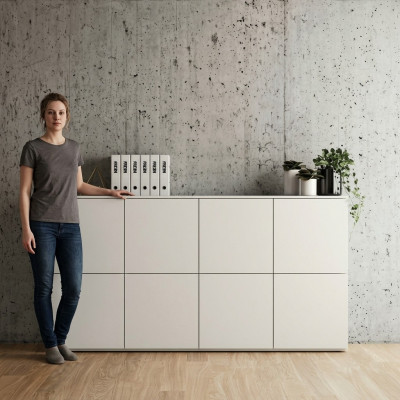 Kommode Sideboard Press Highboard Kommode Wäiss Schafsalën Wunnzëmmer Holz Nei