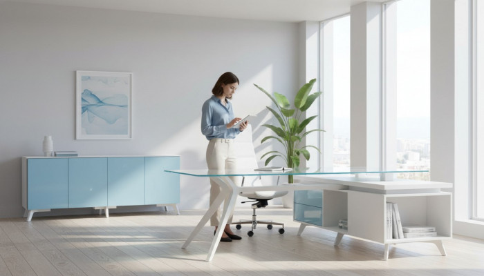 Kommode Modern Sideboard Blo Anrichte Schaf Akteschaf Büro Glas Frezza Neit