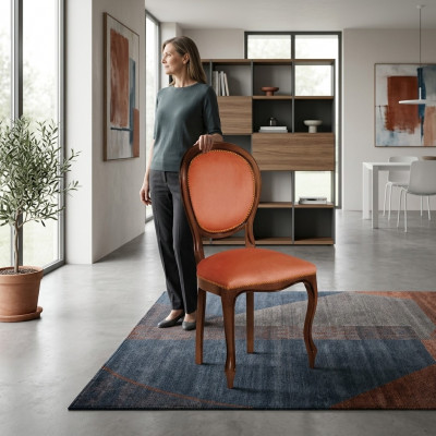 Stull Braun Design Wunnzëmmer Iesszëmmer Holz Still Polster Sessellëtz Miwwelen Nei
