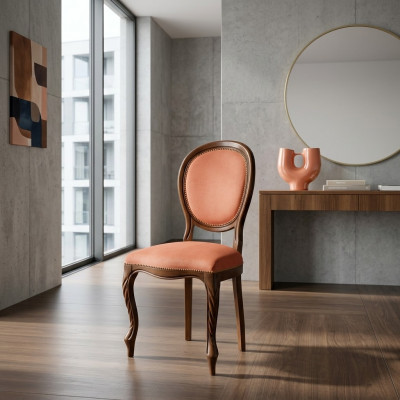 Stull Braun Design Wunnzëmmer Iesszëmmer Holz Still Polster Sessellëtz Miwwelen Nei