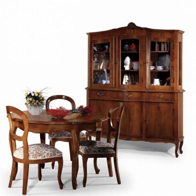 Anrichte Vitrine Sideboard Glasschaf Schaf Holz Massiv Miwwelen Italien Glas