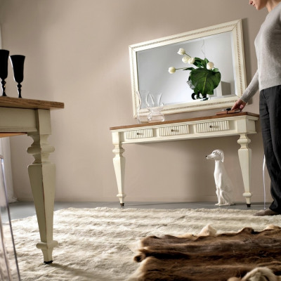 Design Konsolen Schminktisch Kosmetik Dësch Spigel Kommode Friséier Dëscher 2tlg.