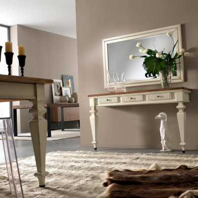 Design Konsolen Schminktisch Kosmetik Dësch Spigel Kommode Friséier Dëscher 2tlg.