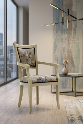 Iesszëmmerstull Art déco Aarmleen Iesszëmmer Still Design Textil Luxus Méifarweg