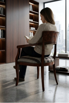 Stull mat Äermreschter Iesszëmmerstull Holz Nei Iesszëmmer Still Design Fauteuil Déco