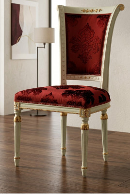 Luxus Stull Rout Fauteuil Iesszëmmer Designer Holz Miwwel Wäiss Stull ouni Armleeën