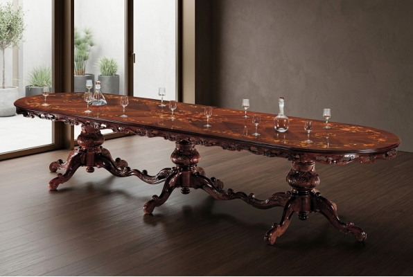 Iesszëmmer Dëscher Dësch Design Holz Miwwel Iessdësch Kinnékenmassivholz Miwwel