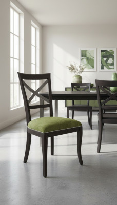 Design Stull Fauteuil Gepolstert Modern Iessdësch Still Luxus Stoff Holz Miwwelen