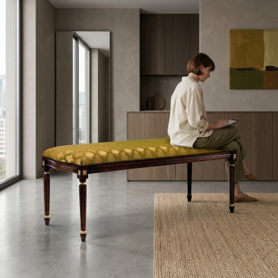 Design Luxus Hocker Polster Modern Sëtz Textil Relax Bäistell Sofa Chesterfield