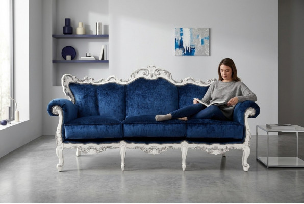 Textil Sofa Couch Polster Sofa 3 Sëtzer Couchen Sofas Art déco Dräisëtzer Nei