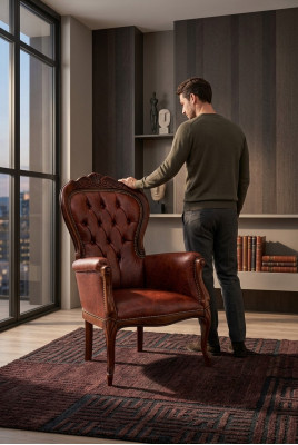 Sëtz Designer Stull Polster Relax Stoff Textil Lounge Club Eensëtzer Miwwel Nei