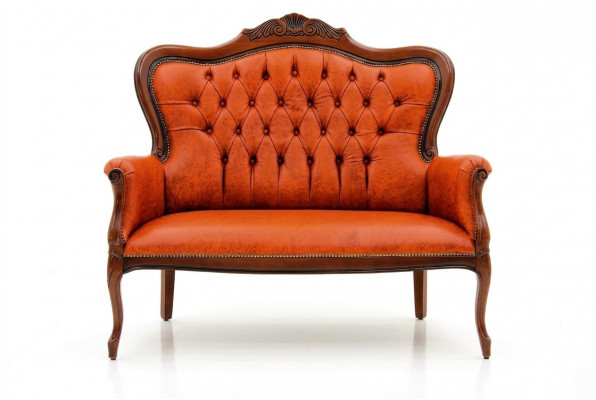 Art déco Zwesëtzeger Neit Sofa 2 Sëtzer Design Sofas Polster Couchen Textil Relax
