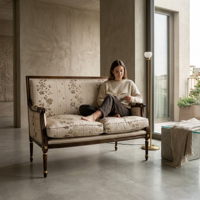 Zweeka-Sofa Couch Klassesch Nei Polster Textil Couchen Textilsofa