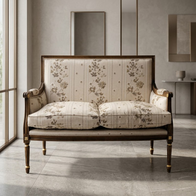 Zweeka-Sofa Couch Klassesch Nei Polster Textil Couchen Textilsofa