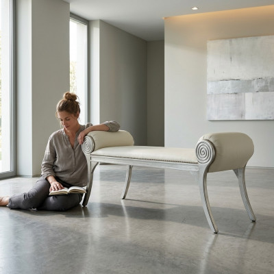 Sëtzocker Ottomane Hocker Textil Sëtz Nei Fousshocker Ronn Hocker Polsterhocker