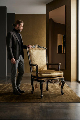 Stillen Wunnzëmmer Iesszëmmer Lehnstuhl Gepolsterte Still Aarmleeën Troun Fauteuil Stull