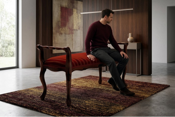 Pufa Pouf Hocker Hocker Bank Sëtz Fousshocker Ottoman Sëtzbank Bank