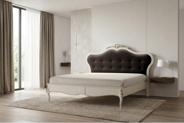 Schlofzëmmer Design Luxus Bett 180x200 Textil Duebel Bettrahmen Beige Better Nei