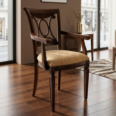 Design Polster Stull Sëtz Büro Iesszëmmer Holz Stull mat Armlehn Klassesch Nei