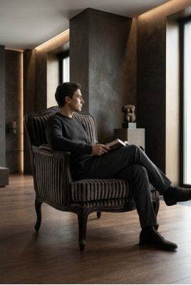 Entspanter Textil Lounge Fernseh 1-Sëtzer Sessel Design Stull Polster Club Nei