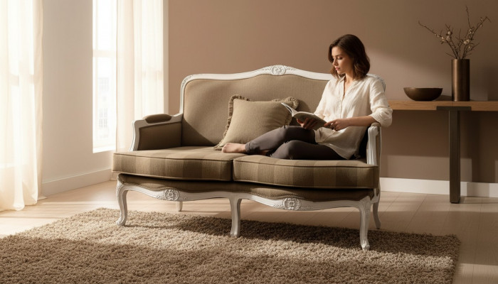 Design Polster Textil Sofas Canapéen neit Duebelscanapé Luxus Canapé 2 Sëtzermiwwele.