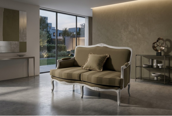 Design Polster Textil Sofas Canapéen neit Duebelscanapé Luxus Canapé 2 Sëtzermiwwele.