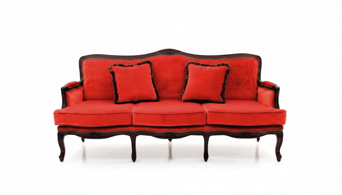 Klassesch Design Polster Luxus Sëtz Sofa Canapé Lieder Textil 3 Sëtzer Nei H5