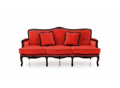 Klassesch Design Polster Luxus Sëtz Sofa Canapé Lieder Textil 3 Sëtzer Nei H5