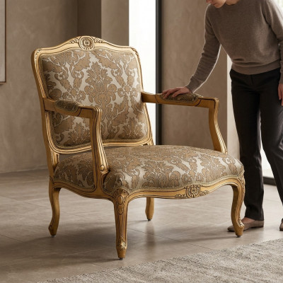 Klassesch Miwwelen Luxus 1 Sëtz Sofa Neie Fauteuil Sofa Couch Klassesch Textil