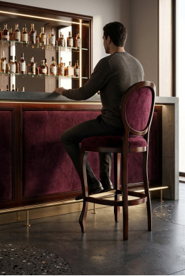 Barhocker Stull Fauteuil Bar Hausbar fir Theken Comptoir Barchiver Klassesch Miwwelen