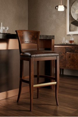 Hocker Barhocker Kinneken Polster Klassesch Samt 1 Sëtz Antik Stil Stull