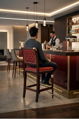 Barstill Bar Hocker Tresen Still Barhocker Barstil Samt Stoff Lehnstill