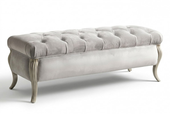 Chesterfield Design Hocker Oval Pouf Fousshocker Miwwelen Polsterhocker Sëtzhocker