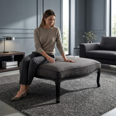 Textilhocker Hocker Polster Fousshocker Beistell Ottomane Chaise Lounge Faarfwal