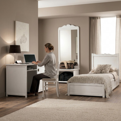 Bett Schreifdësch Schlofzimmer Design Hotel Ariichtung Sets Spigel 4tlg Set