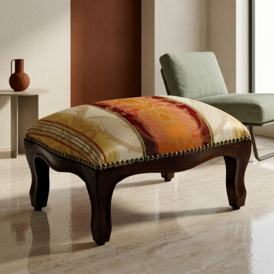Osmanesch Sëtz Still Gepolstert Pouf Sëtzbenken Design Gepolstert Hocker Fousshocker