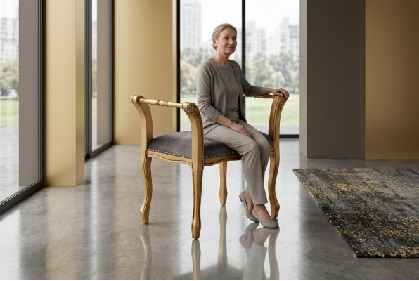 Osmanesch Léinwandfauteuil Bänk Samt Stoff 70x39 Hocker Fousshocker Säithocker