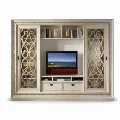 TV-Schaf Anbauwand Wunnwand TV Schafmassivholz Modern Echt Holz Nei