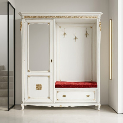 Kleederstänner Garde-Robe Massiv Holz Iwwerbekleedung Korridor Spigel Italienesch